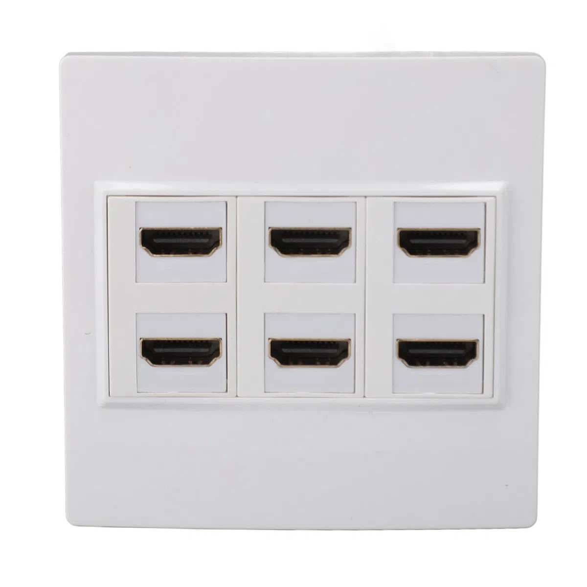 Placa de Pared HDMI, Panel de Pared Keystone HDMI 2.0 4K 60HZ de 6 Puertos, Compatible con 32 Canales de Sonido, Frecuencia de Muestreo de 1536kHz