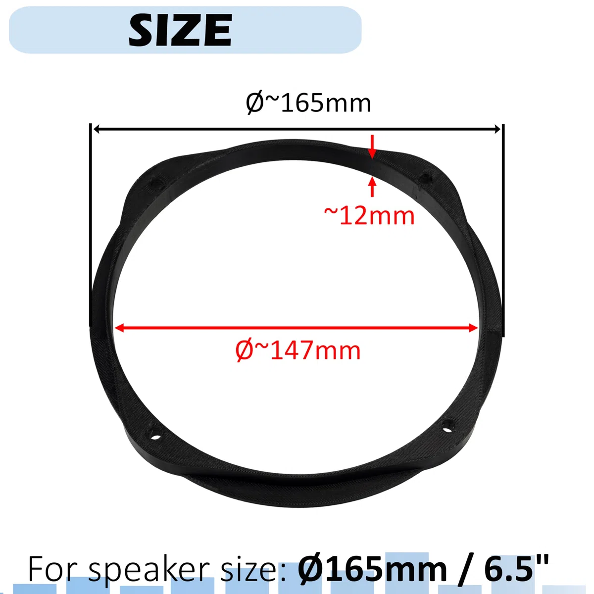 AERZETIX - Kit de 2 adaptadores/Soportes para Altavoces Ø165mm | Puertas Delanteras | Compatible con Audi A6 4F, C6