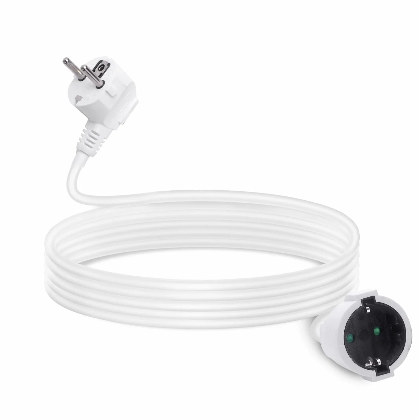 Aigostar - Cable Alargador de 8 Metros, hasta 3680W, Protección Infantil, Enchufe 16A/250V, Toma de Corriente 2P+E, Cable de Tipo H05VV-F 3G1.5mm², Blanco