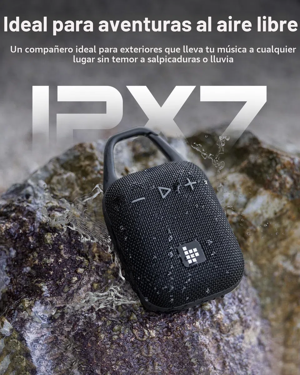 Tronsmart Mirtune H1 Altavoz Portatil Bluetooth 5.3, Resistente al Agua IPX7, 20 Horas de Reproducción, Sonido Fuerte y Graves Fuertes, Customize EQ, para Ciclismo, Escalada, Viajes - Negro