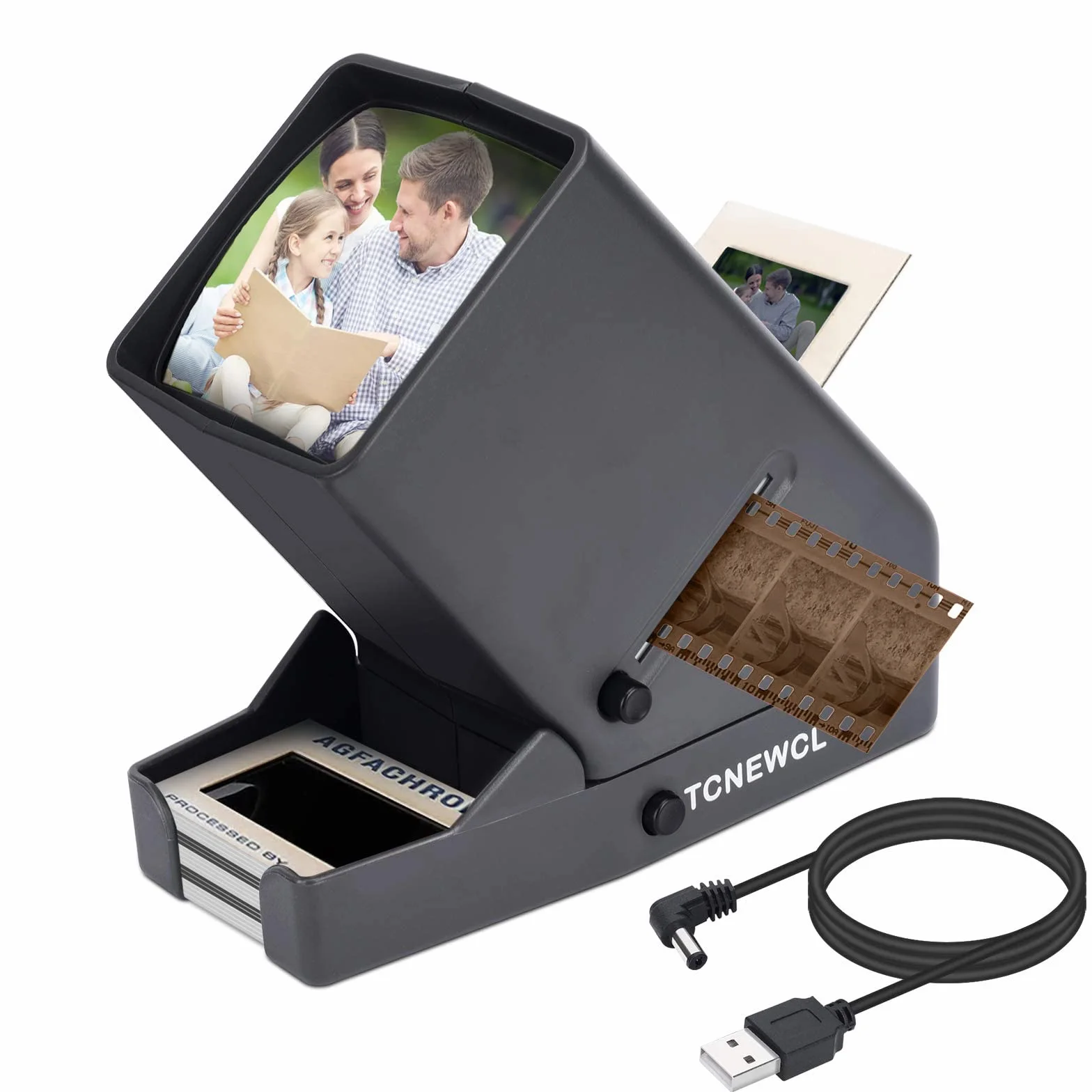 Visor de Diapositivas y Negativos de 35 mm, LED Daylight Desktop Film Viewer con Aumento de 3X