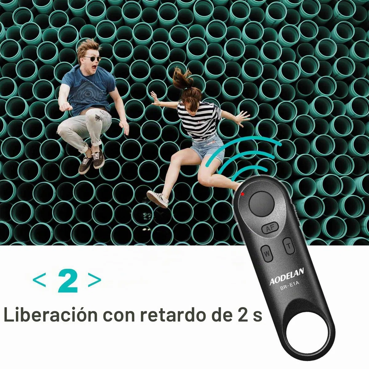 AODELAN Control Remoto inalámbrico Controlador Disparador BR-E1A Mando a Distancia para Canon EOS R, EOS RP, R5, R6, 6D Mark II, 77D, 850D, 800D, 200D, M50, 90D, M6 Mark II