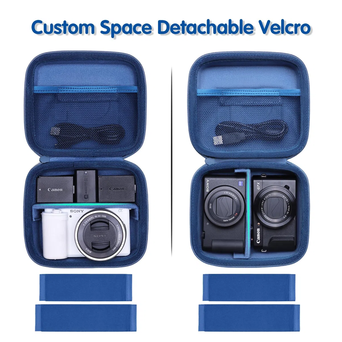 XANAD Funda para Cámaras Compactas Sony Alpha 6700/6400/6100/ZV-1/ZV-1 II/ZV-E10/ZV-E10 II/ZV-1F/FUJIFILM X100VI/X-HF1, con Separadores Robustos Extraíbles (Caqui)