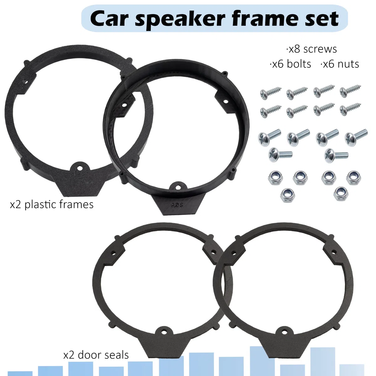 AERZETIX - Juego de 2 adaptadores/Soportes para Altavoces Ø165mm | Compatible con Mercedes A-Class W176, CLA W117 (Puertas Delanteras y traseras) y E-Class W212 (traseras)