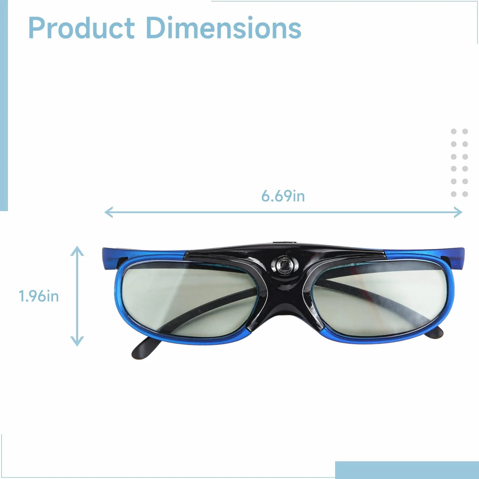 4 pares de gafas 3D activas, recargables, frecuencia de actualización de 144 Hz, amplio ángulo de visión para proyectores Dlp-Link, Xgimi, Jmgo, marco azul