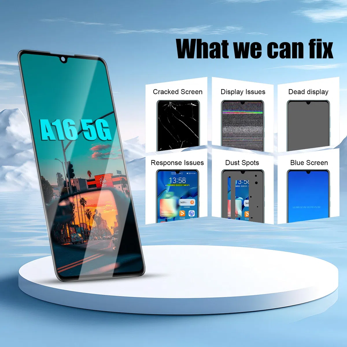 DTD - Pantalla LCD de Repuesto para Samsung Galaxy A16 5G SM-A166B/A166E - Pantalla táctil de Repuesto con Herramientas (Negro con Marco)