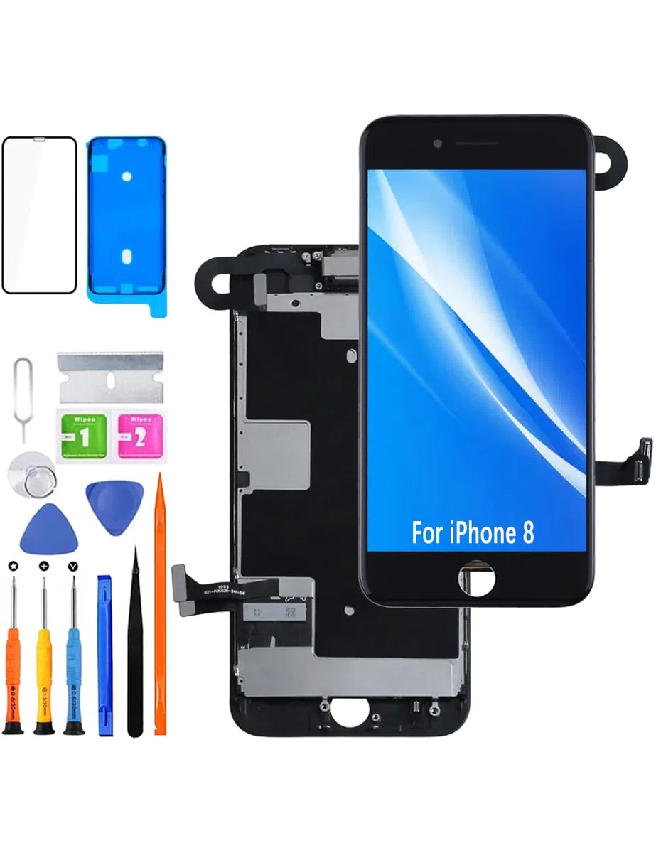 Pantalla LCD para iPhone 8, pantalla LCD de repuesto, pantalla táctil FHD, marco digitalizador, montaje con auriculares, cámara frontal, sensor de proximidad, adhesivo impermeable, kit de