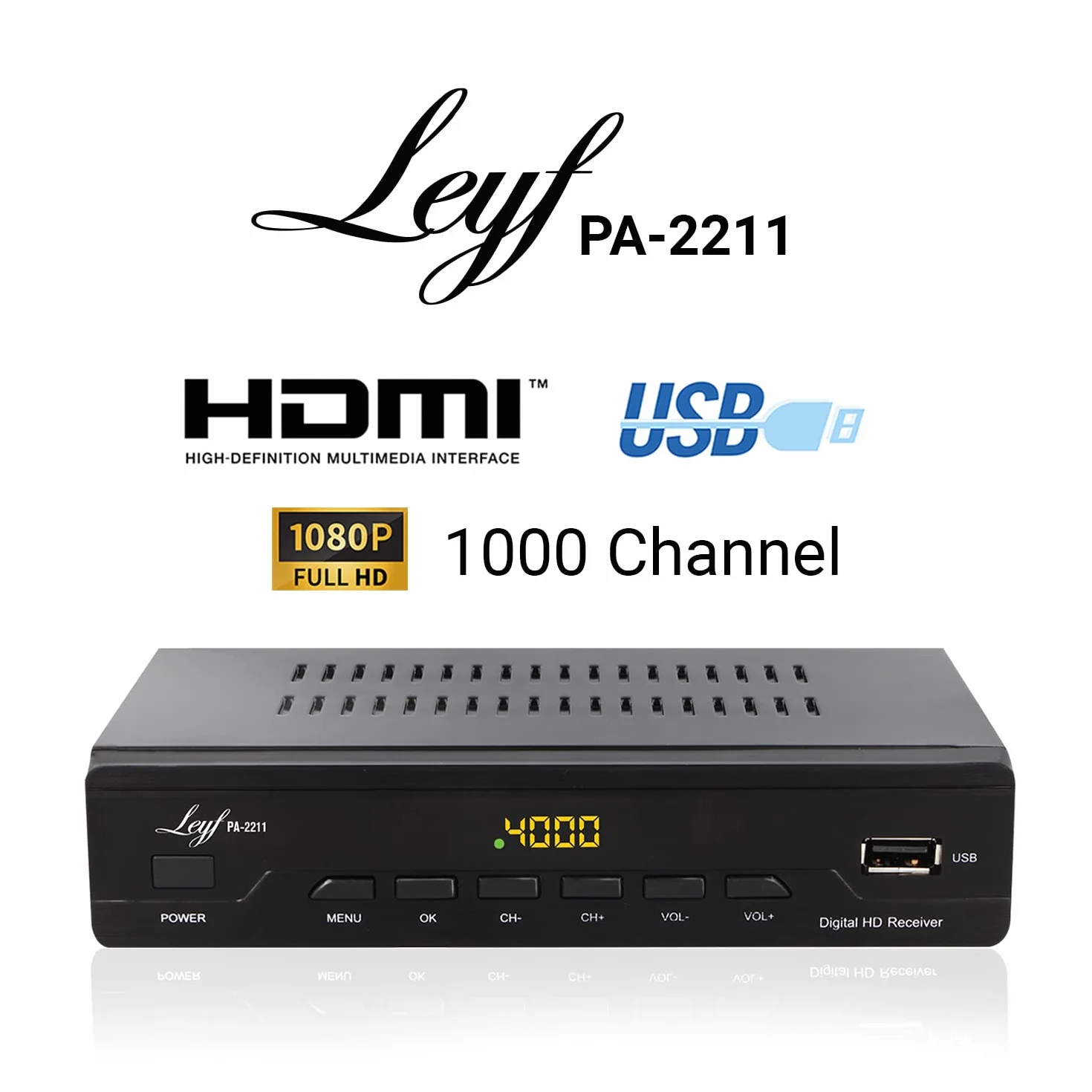 LEYF PA - 2211 Decodificador Digital terrestre - DVB - T2 - Receptor TDT TV Full HD 1080p (HDTV, Scart, USB)