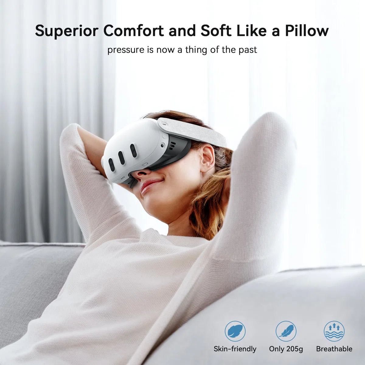 AMVR FC1 Almohadilla para Cubierta Facial Interfaz Facial Compatible con Accesorios Meta/Oculus Quest 3, NO Compatible con Meta Quest 3S