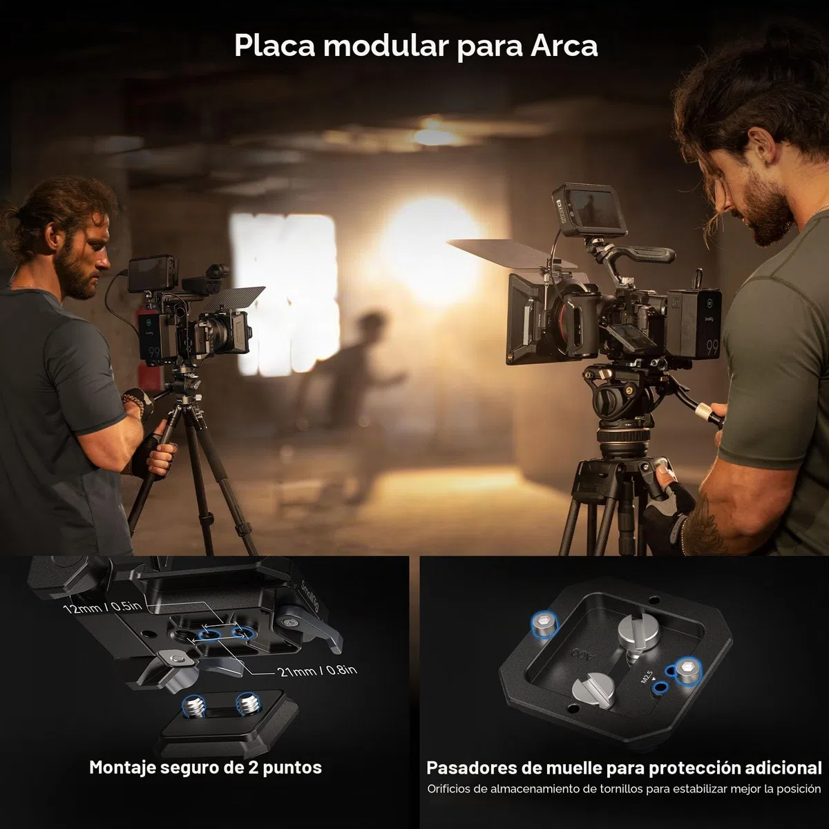 SMALLRIG V-Mount Battery Plate, para Arca-Swiss, Placa de Montaje de Batería V-Lock Compacta y Plegable en Forma de L para Cámara DSLR, para NEEWER V Mount Battery PS099E- 4064B