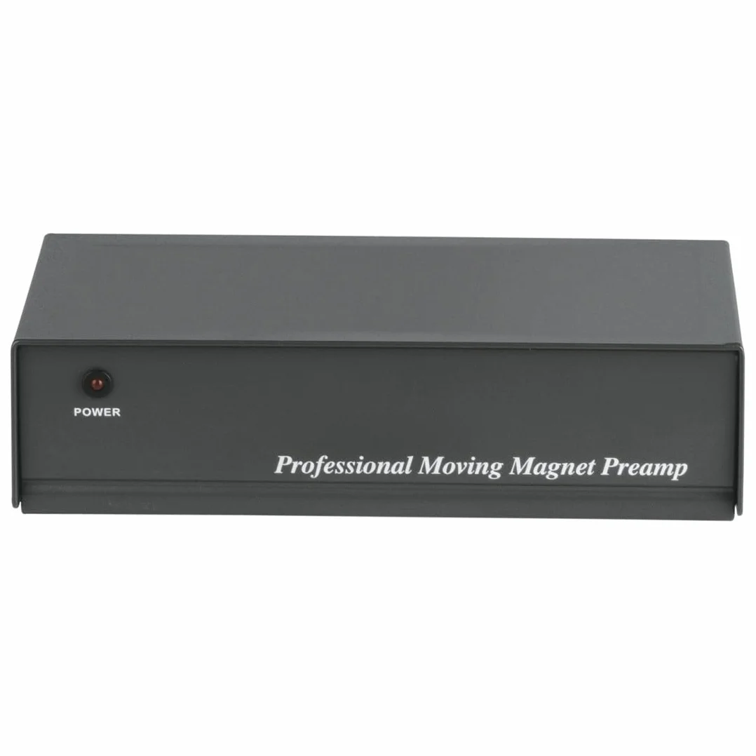 Hama | Preamplificador de phono para tocadiscos (Preamp 230V, ecualización RIAA, conectores chapados en oro, 50Hz, 300mA) Negro