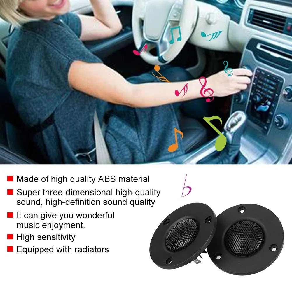 Keenso 2 Uds 25W B7 Altavoz de Tweeter de Cúpula Magnético con Película de Seda Pura de Sonido HD, Alta Sensibilidad para Disfrutar de la Música Maravillosa