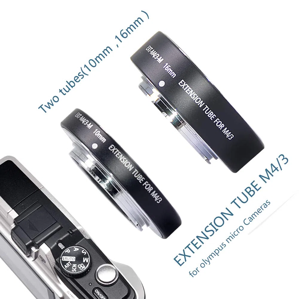 EXT-M3/4-M 10mm 16mm Sistema automático extensión Tubo para Olympus Micro 4/3 cámara