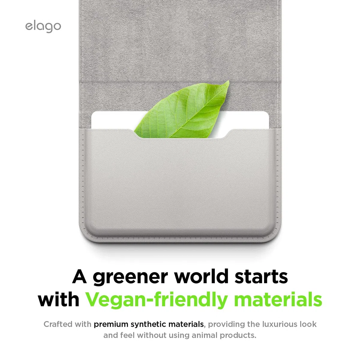 elago Tarjetero Magnético de Cuero Vegano para 4 Tarjetas - Compatible con MagSafe para iPhone, Cartera Segura para el Teléfono, Protección contra Arañazos, Admite Monedas y Billetes (Gris Claro)