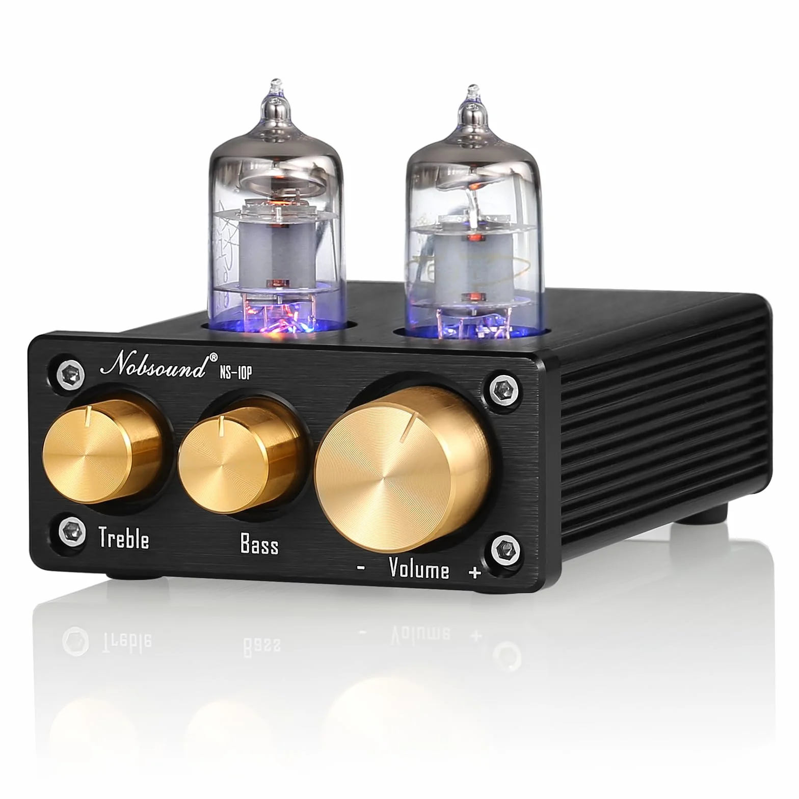 Nobsound NS-10P Mini Preamplificador Valve Tube Preamp Audio Hi-Fi Stereo con Regulador de Agudos Bass