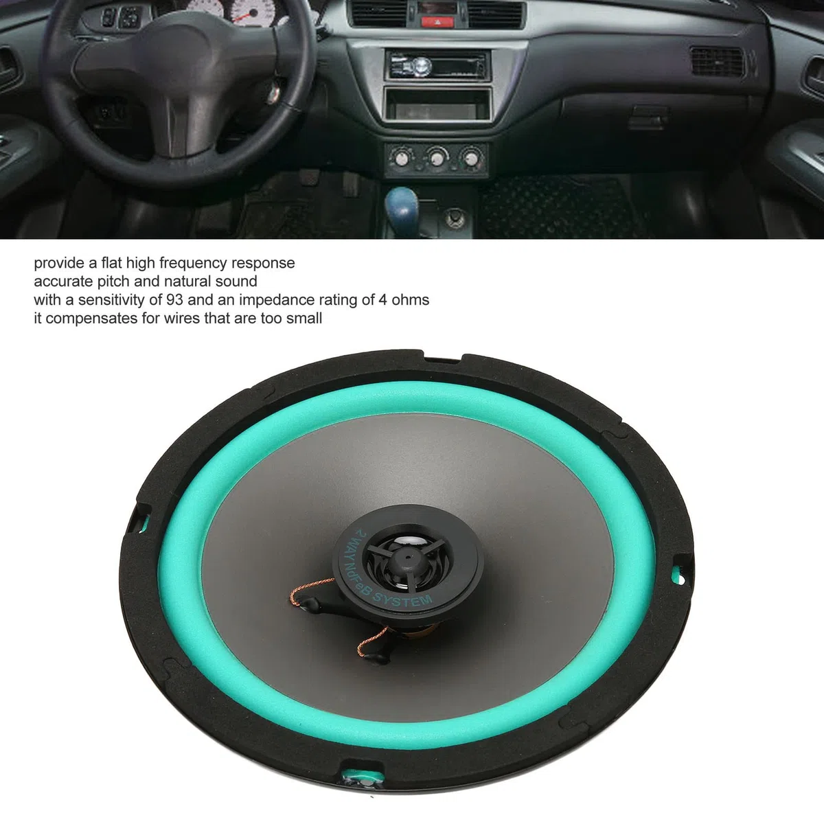 Cuifati Subwoofer de Altavoz de Audio para Automóvil de 6.5 Pulgadas, Sistema de Altavoz de Subwoofer Estéreo con Sonido Envolvente de Graves de Alta Potencia de 160 W 93 DB, 4 Ohmios, Imán de 50 Oz