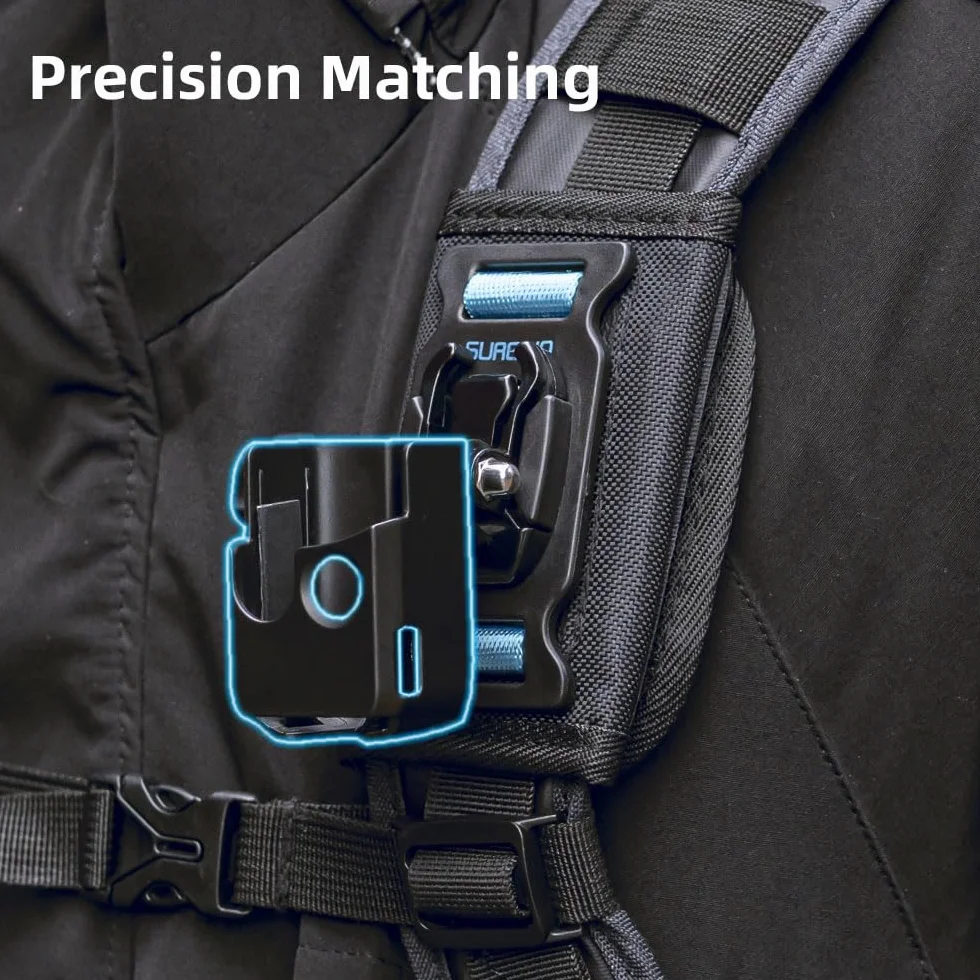 Osmo Pocket 3 Montura para Mochila, Correa para la Cintura, Correa para el Hombro, Montura con Borde Extendido, Compatible con DJI Osmo Pocket 3