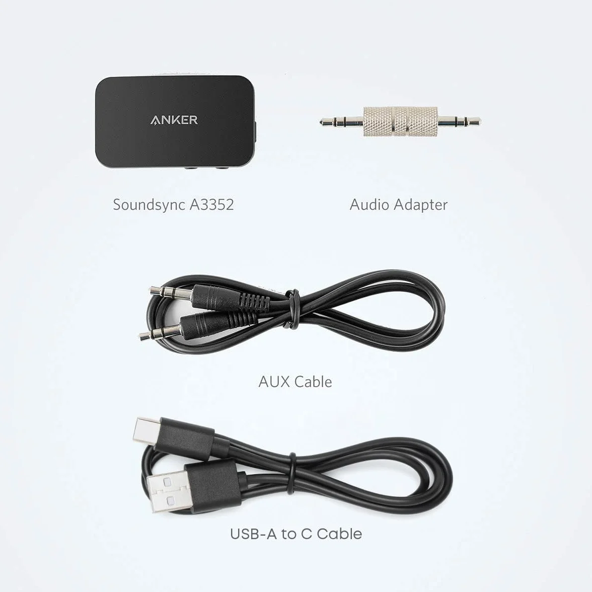 Anker Soundsync A3352 - Receptor Bluetooth para transmisión de música Bluetooth 5.0, 12 Horas de duración, Manos Libres, conexión de Dispositivo Dual, para Coche, hogar, Auriculares, Altavoces