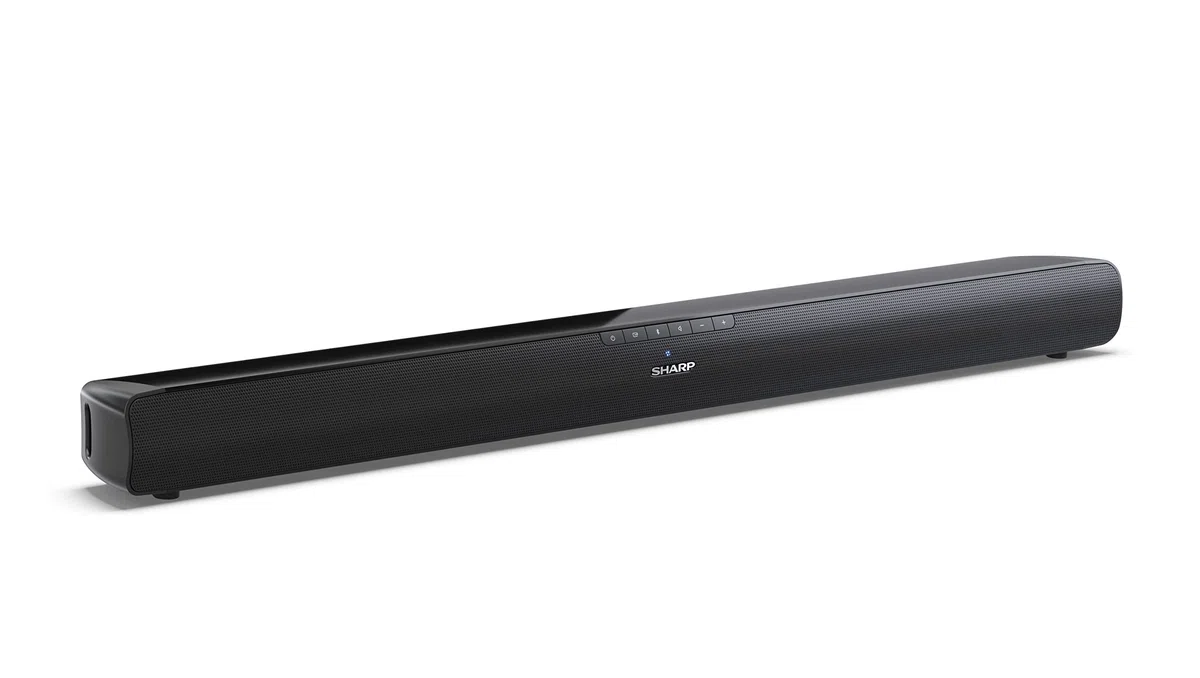 Sharp HT-SB100 Barra de Sonido 2.0 Bluetooth, HDMI ARC/CEC, USBPlayback y 75W de Potencia Total, Color Negro, 80 cm