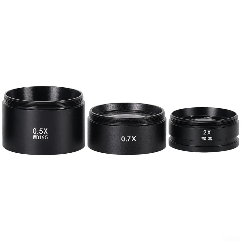 Lente de objetivo auxiliar Barlow 0.5X, WD165 Objetos Auxiliares Lente Microscopio Lente de cámara Barlow Lente de vidrio para microscopio de video industrial - 48mm