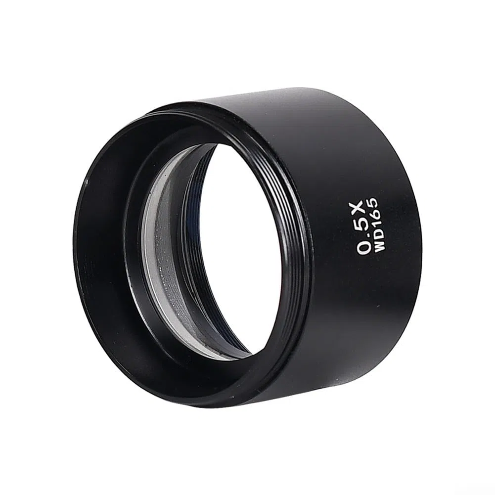 Lente de objetivo auxiliar Barlow 0.5X, WD165 Objetos Auxiliares Lente Microscopio Lente de cámara Barlow Lente de vidrio para microscopio de video industrial - 48mm