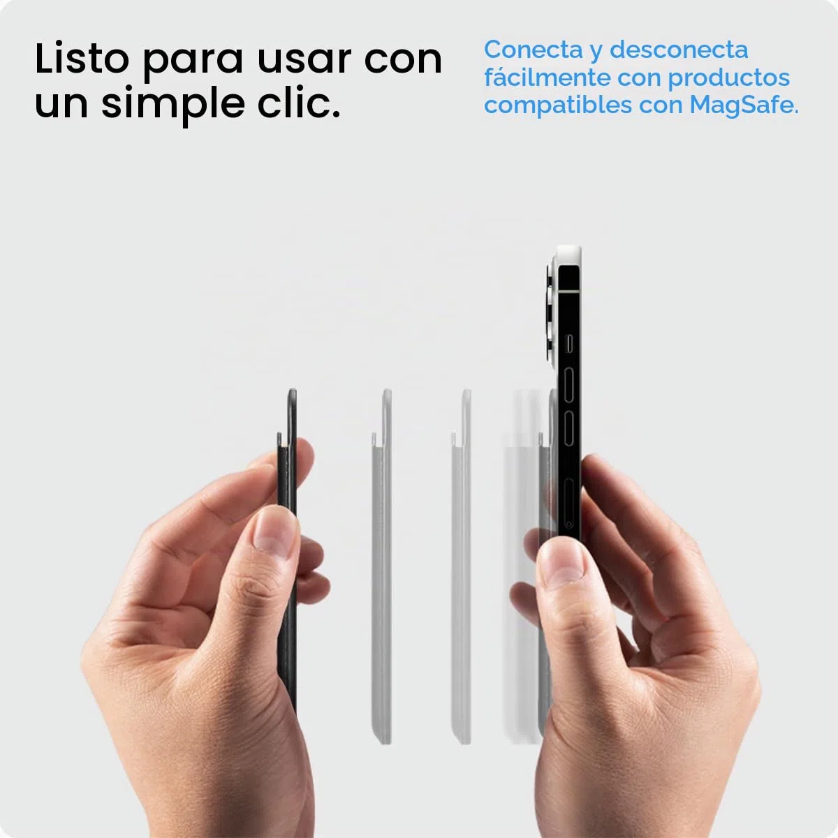 Spigen Cartera MagSafe Valentinus MagFit Cartera Magnética 3 Tarjetas Funda Diseñada para MagSafe Compatible con los Modelos iPhone 17/16/15/14/13/12 Series - Negro