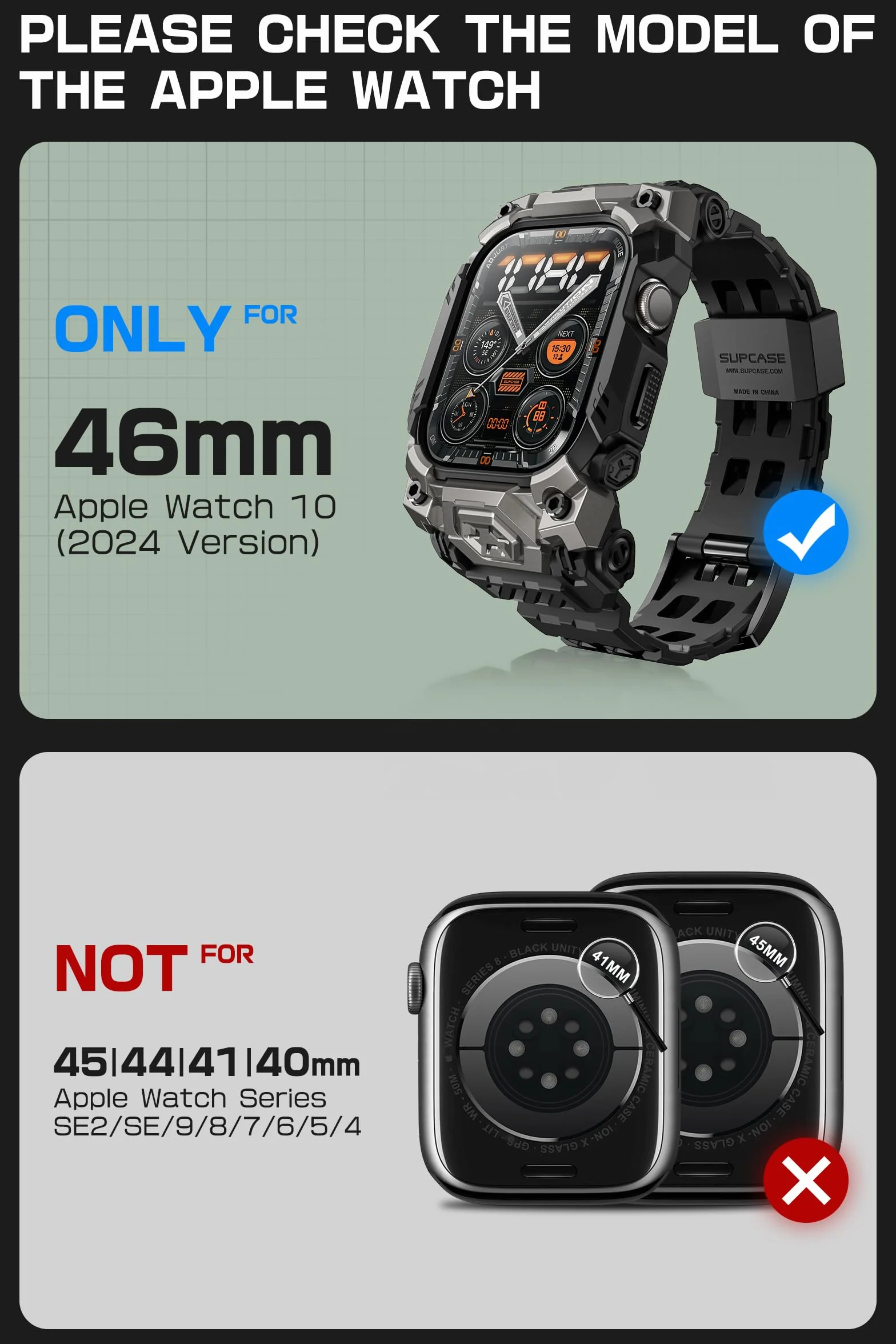 SUPCASE Funda Para 46mm Apple Watch Series 11 2025/10 2024 [UB Pro] Protección Antigolpes Carcasa Bandas de Correa Resistente Case Compatible Con Apple Watch Series 10/11 46mm