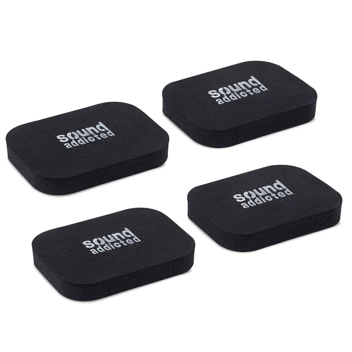 Sound Addicted Almohadillas de aislamiento para barra de sonido, almohadillas de espuma antivibraciones (paquete de 4) 3.5 x 2.5 x 0.65 pulgadas, adecuadas para la mayoría de barras de sonido,