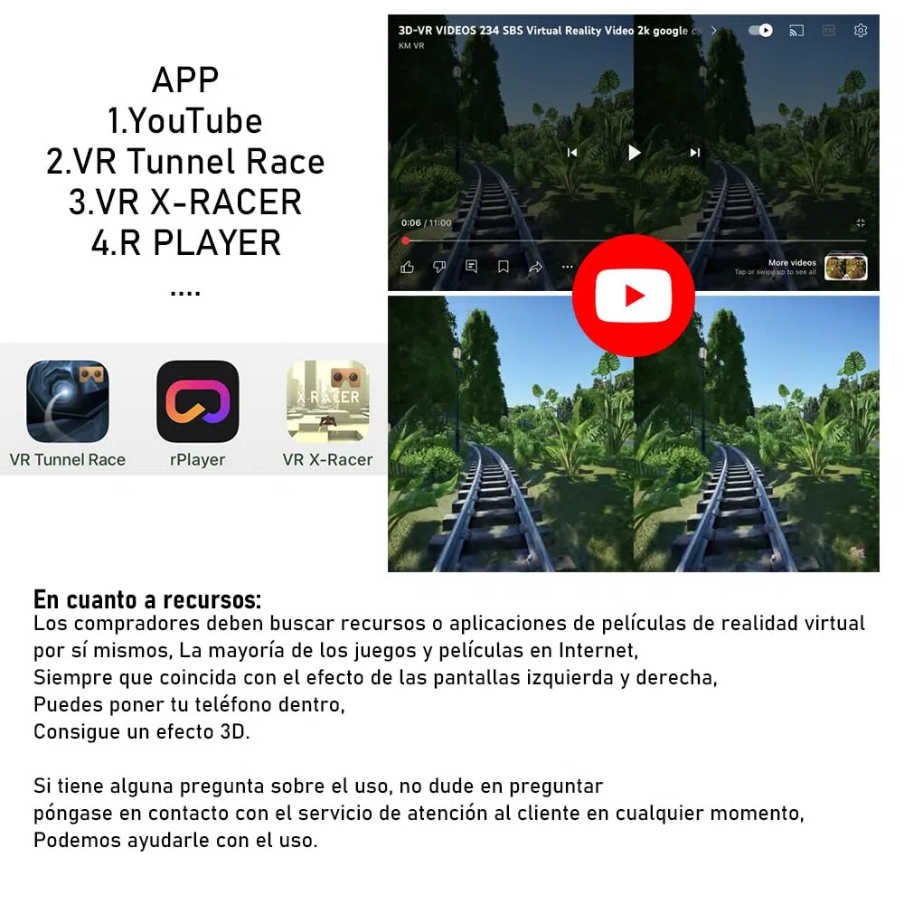 3D VR Gafas de Realidad Virtual, Disfruta de los Mejores Juegos y Videos (con Controlador Bluetooth), Compatible 5 Inch - 7 Inch Pulgadas Smartphone Amplia compatibilidad por Android/Phone