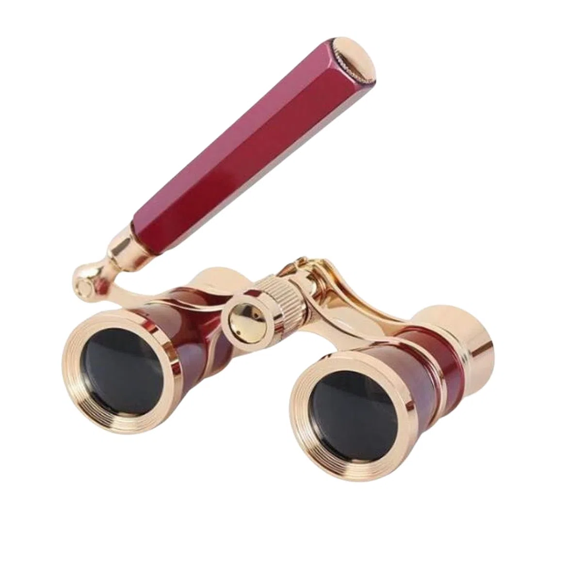 3X25 Opera Theater Horse Racing Glasses Binocular Telescope with Handle/Accessory Kit Women Telescope (Red)