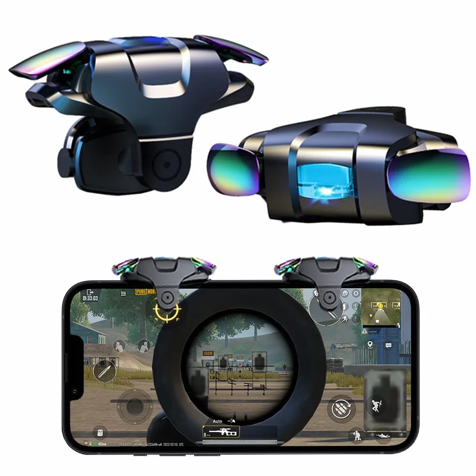 Gatillos para Call of Duty PUBG Movil Rapid-Fire Tiro Rapido 5 niveles, L1R1 Trigger Mobile Phone Game Controller Disparadores para Teléfonos Android y iOS