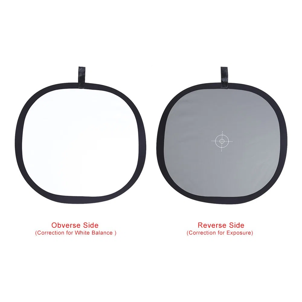 Tarjeta de Enfoque de Equilibrio de Blancos de 60 Cm, Reflector de Referencia Gris 18% para Fotografía