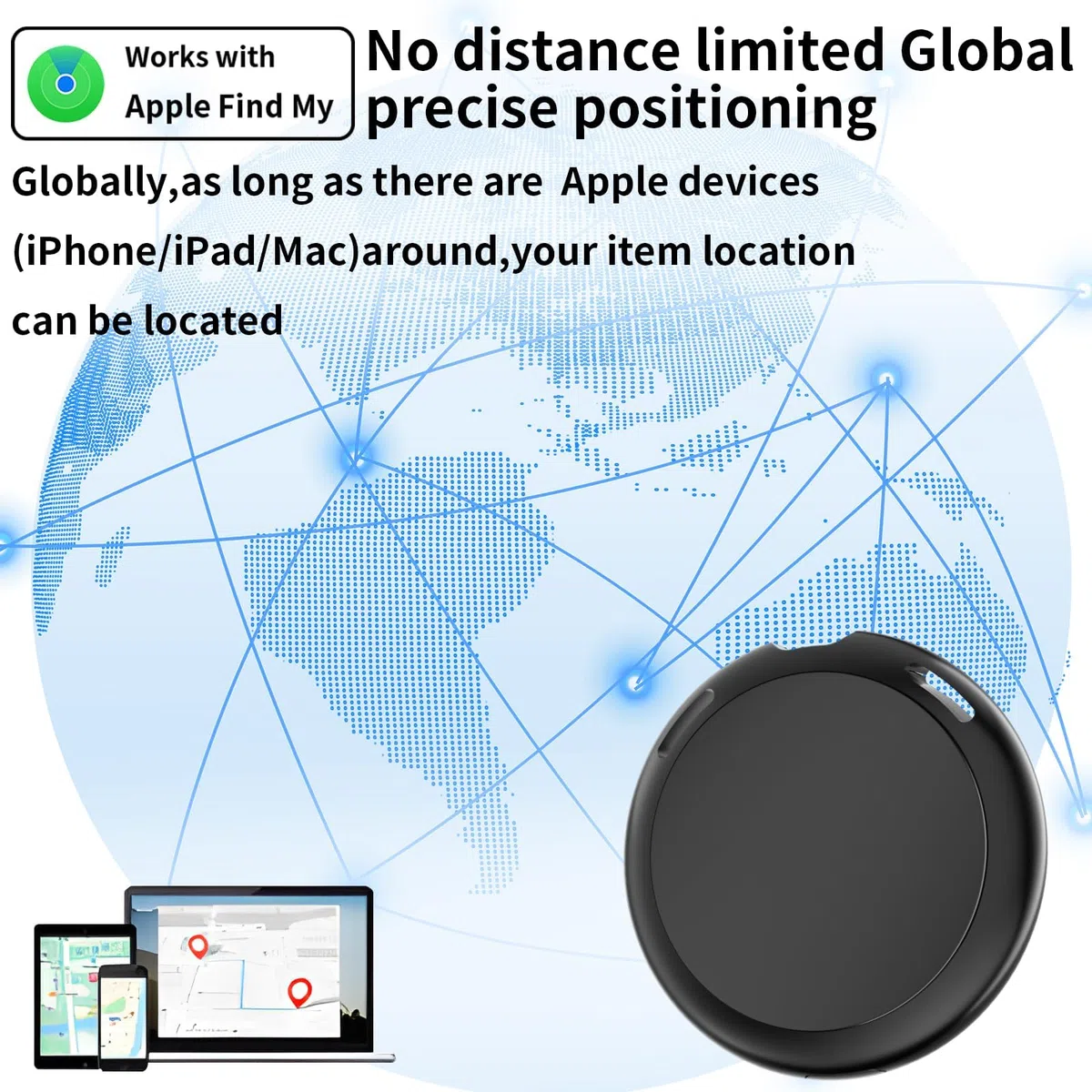 2 Pack GPS Coche Localizador Funciona Con Find My (solo iOS)Mini Rastreador GPS Para Niños Motocicletas en Tiempo Real Global Seguimiento Del Localizador Automóviles Sin Tarifa Mensual Sin Suscripción