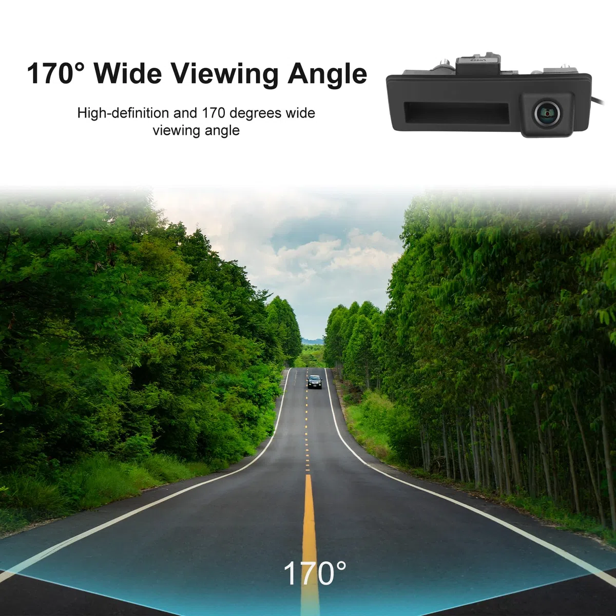 CAMECHO Cámara Trasera HD 1280 * 720P para Audi A4L A3 Q3 Q5 y VW Volkswagen Passat Tiguan Touareg, cámara de 170 Grados IP67 Resistente al Agua, visión Nocturna, AHD y CVBS