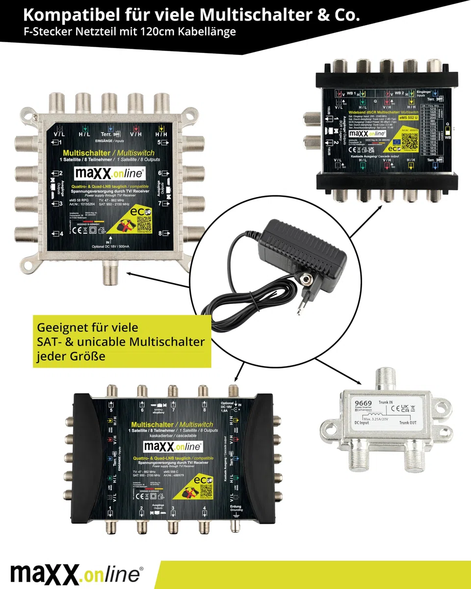 Digital – Conmutador múltiple 5 en 8 Multiswitch 5/8 – stromsparend con Zero de W inactivo de función – EMS 58rpq Quad LNB Adecuado