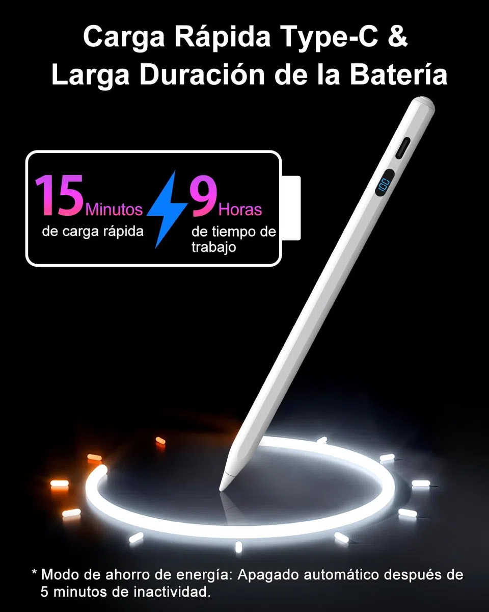 MEKO Lápiz iPad con Pantalla LED de Nivel de Batería, Lápiz Universal para iPad y Samsung/Huawei/Lenovo/Xiaomi, Lápiz Táctil Magnético para iPhone, Android y Dispositivos con Sistema Harmony OS