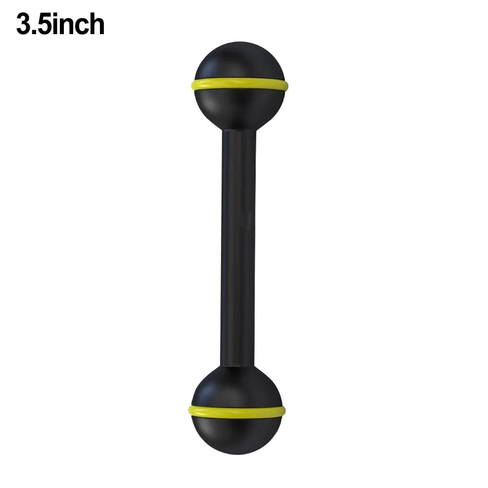 BlissfulAbode Poste de luz para fotografía de buceo con doble cabeza esférica de aleación de aluminio para cámara subacuática y montaje de linterna, 3.5-12 pulgadas