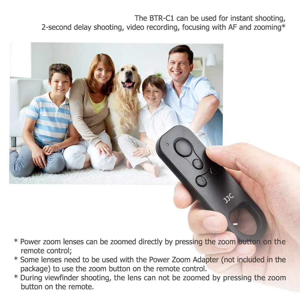 JJC BR-E1 Mando a Distancia Bluetooth Control Remoto inalámbrico para Canon EOS R1 R10 R7 R3 R5 R6 R RP 90D 77D 850D 800D 200D II, 200D M50 M200, 6D Mark II, M6 Mark II, G5 X Mark II, SX70 HS
