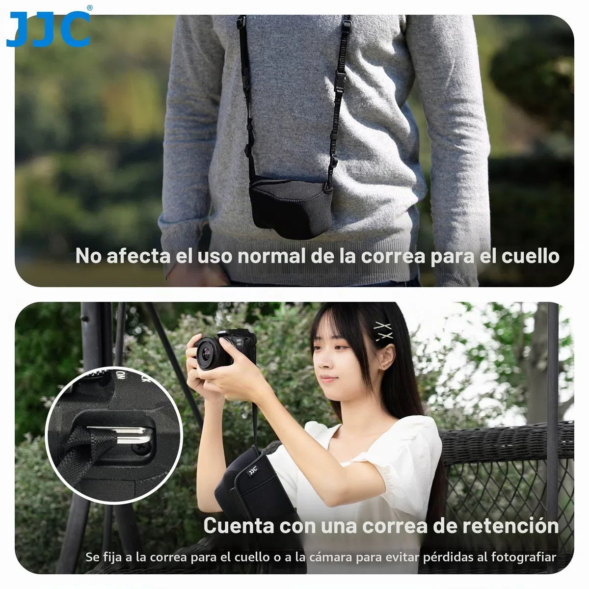JJC Funda de Neopreno Ultra Ligera para Leica Q3, Q2, Q, Canon EOS R7 & R10 con RF-S 18-45mm f/4.5-6.3 IS STM Lente Apta para Cámaras de hasta 130 x 75 x 100mm (5.1 x 2.9 x 3.9) Negro