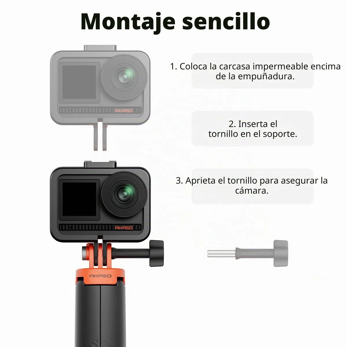 AKASO Palo de Selfie Trípode con empuñadura Flotante, Compatible con Gopro Hero 13/12/11/10/ 9/MAX/dji Osmo Action AKASO EK7000/Brave 4/Brave 7 LE/Brave 7 Cámara de Acción Accesorios