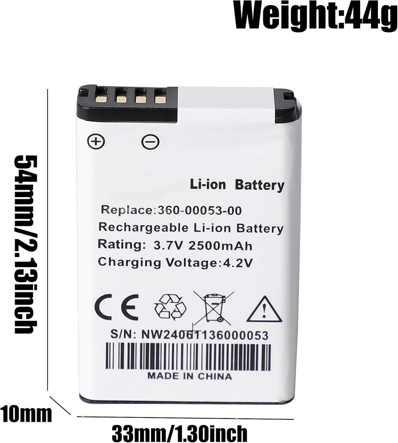 Batería de repuesto de 2500 mAh, 3,7 V, 361-00053-00, 361-00053-04, 010-11599-00, 010-11654-03, compatible con Garmin Alpha 200/200i/300/300i/Montana 600/600T/. 600t Cam. o/650/650T/680T GPS