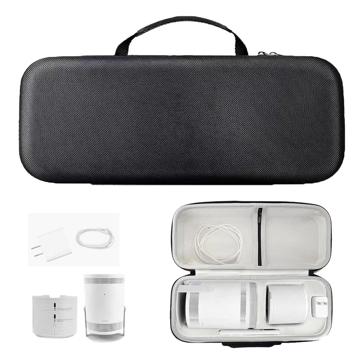 Estuche De Transporte para Proyector, Estuche Protector para Samsung El Proyector Freestyle Y Base De BateríA, Caja Protectora De Carcasa Dura De Eva 37.5x15.5x12cm