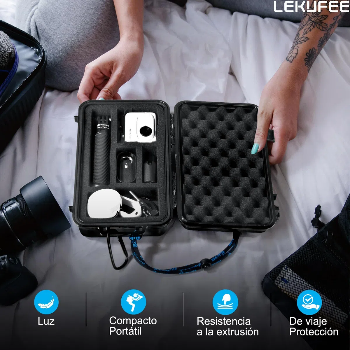 LEKUFEE Estuche Rígido Impermeable para Insta360 GO 3S/GO 3 cámara de acción/vlog y Accesorios (Solo Funda)