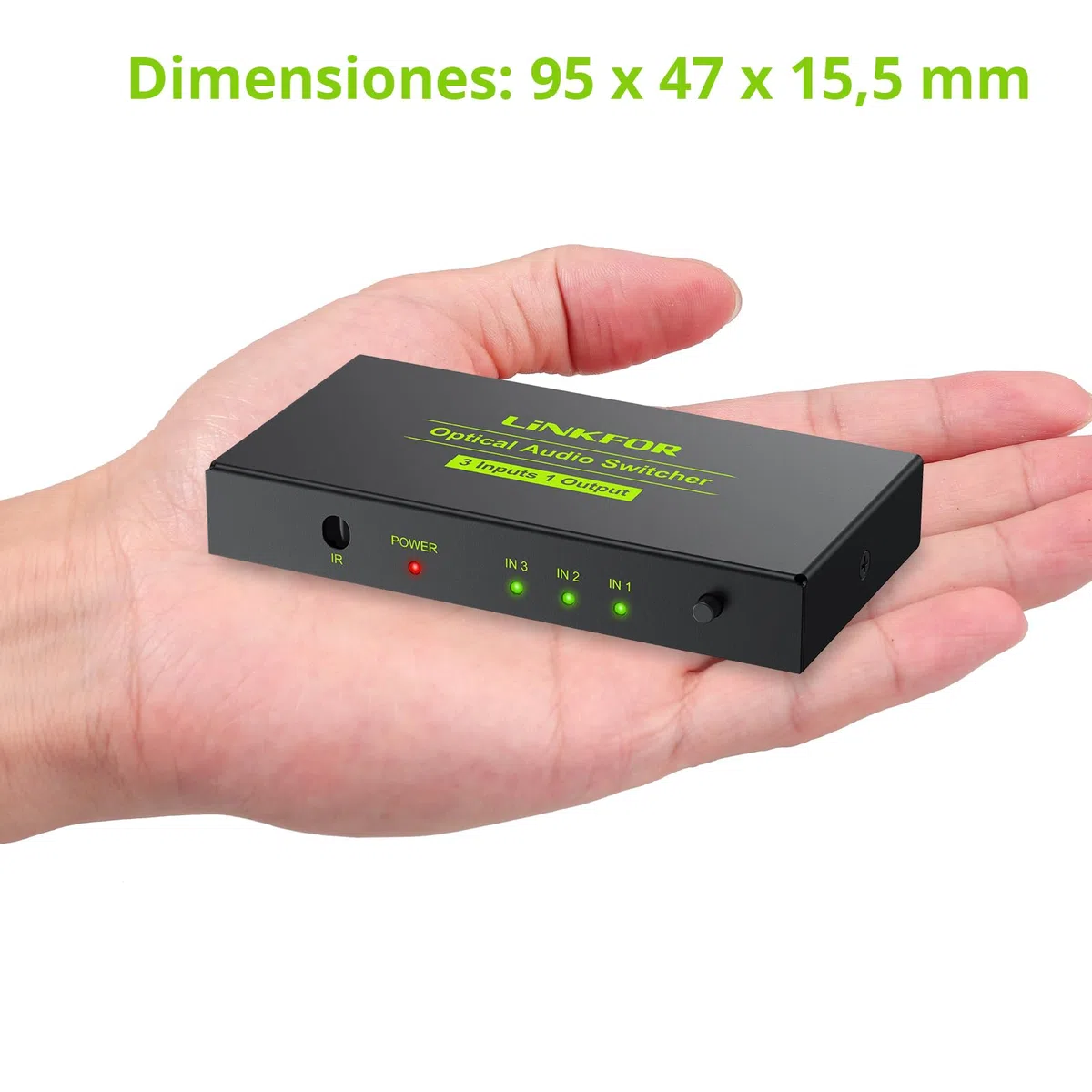 Conmutador Audio Digital 3 Entradas 1 Salida Switch Óptico Toslink Comutador SPDIF con Mando Soporte LPCM2.0 DTS Dolby-AC3 para PS3 VHS Blue-Ray DVD HDTV Barra de Sonido Amplificadores