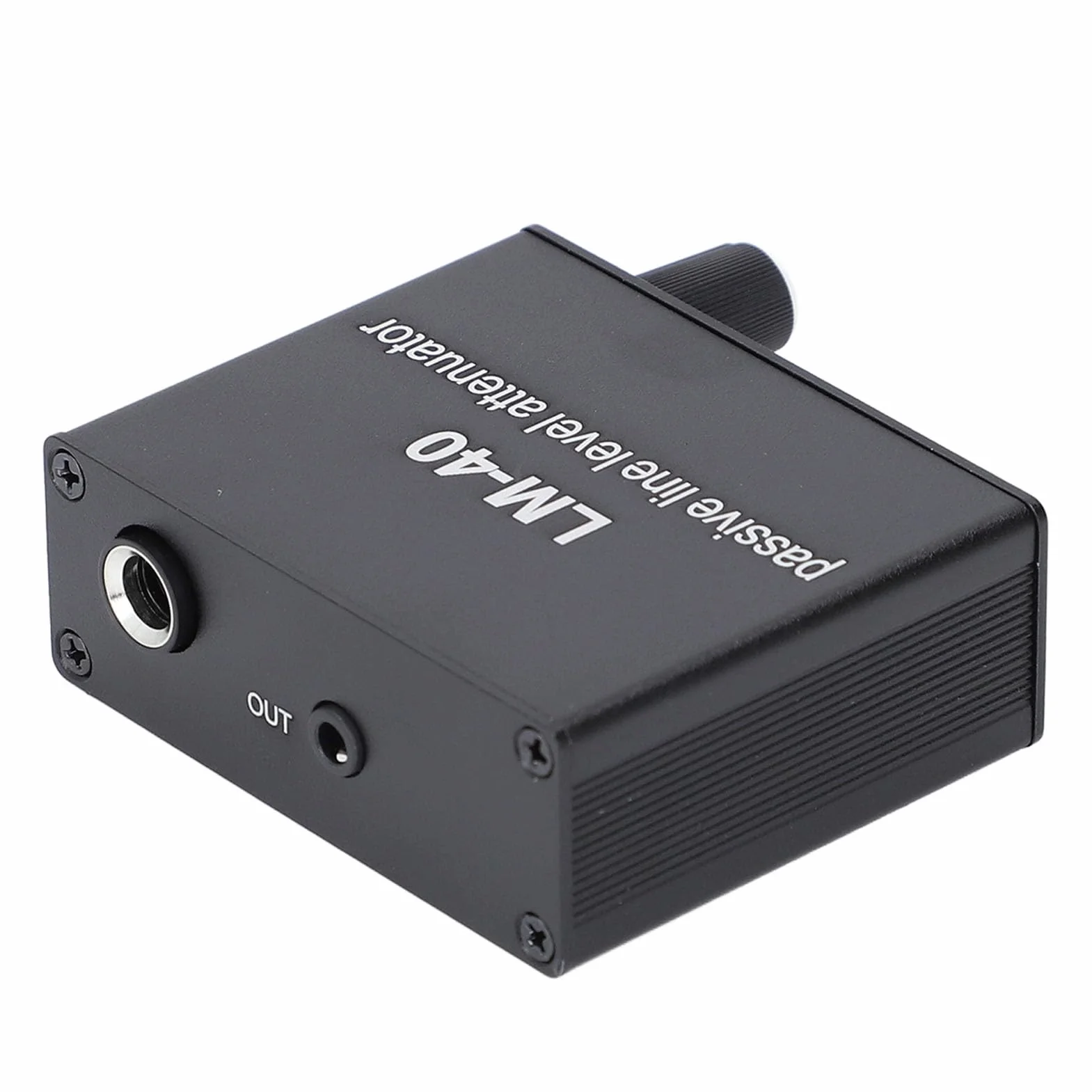 Sxhlseller Silenciador pasivo, silenciador de nivel de línea pasivo con conector estéreo de 3,5 mm, 40 dB a 15 dB, control de volumen ajustable