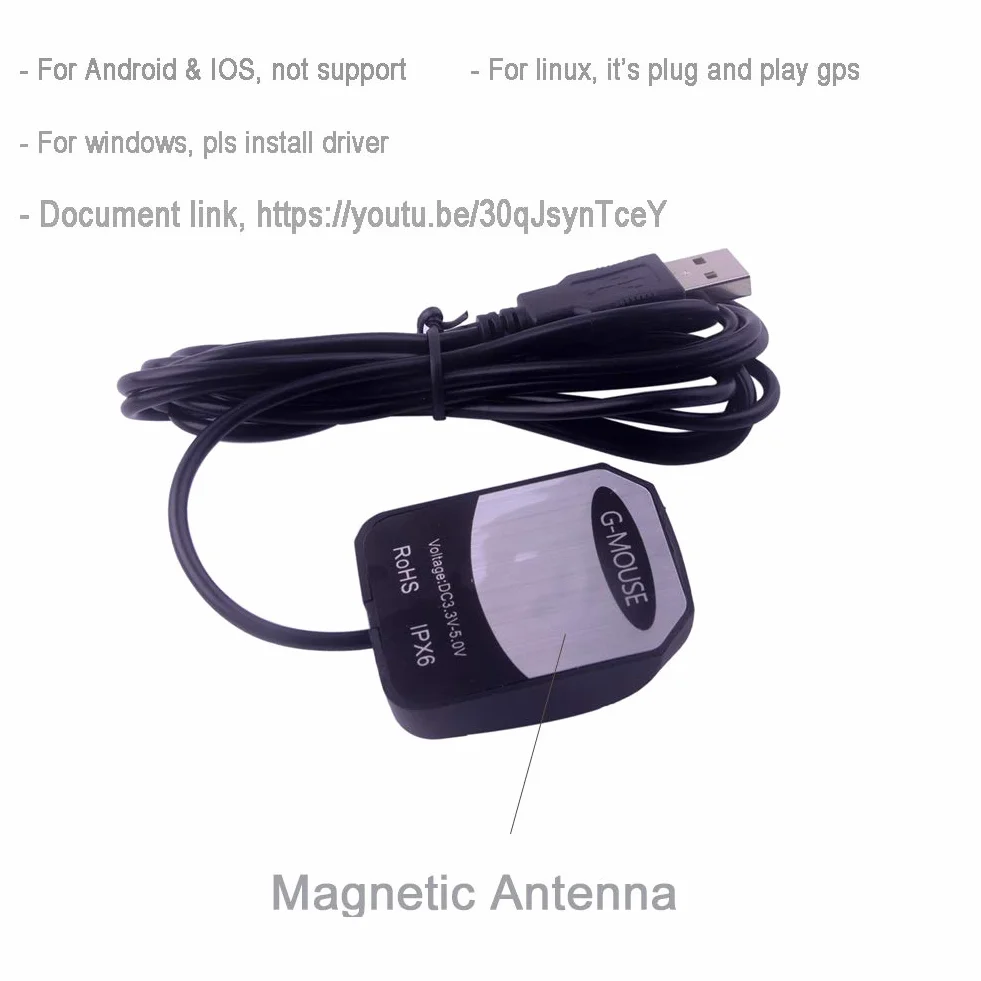 DIYmalls VK-162 G-Mouse USB GPS Antena receptora con Chip M8 con Flash 72CH NMEA-0183 para Linux Window Google Earth