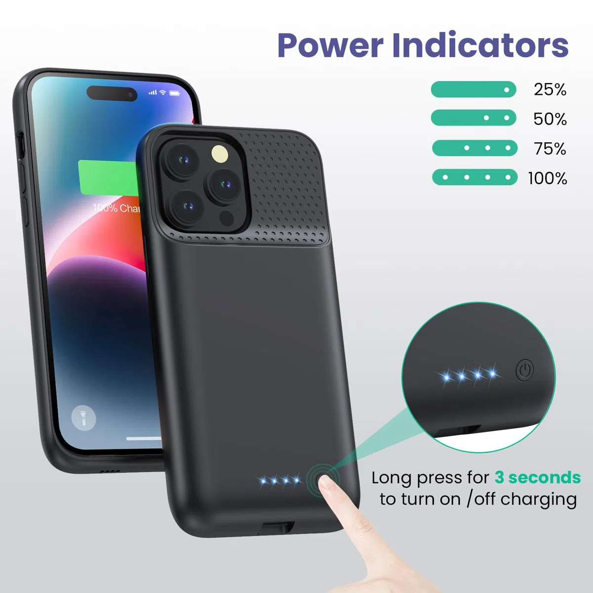 Funda con batería para iPhone 14 Pro Max/14 Plus/13 Pro Max, [2025 actualizado] 8600 mAh, funda de carga portátil ultrafina para iPhone 13 Pro Max/14 Pro Max/14 Plus funda de carga (6.7 pulgadas