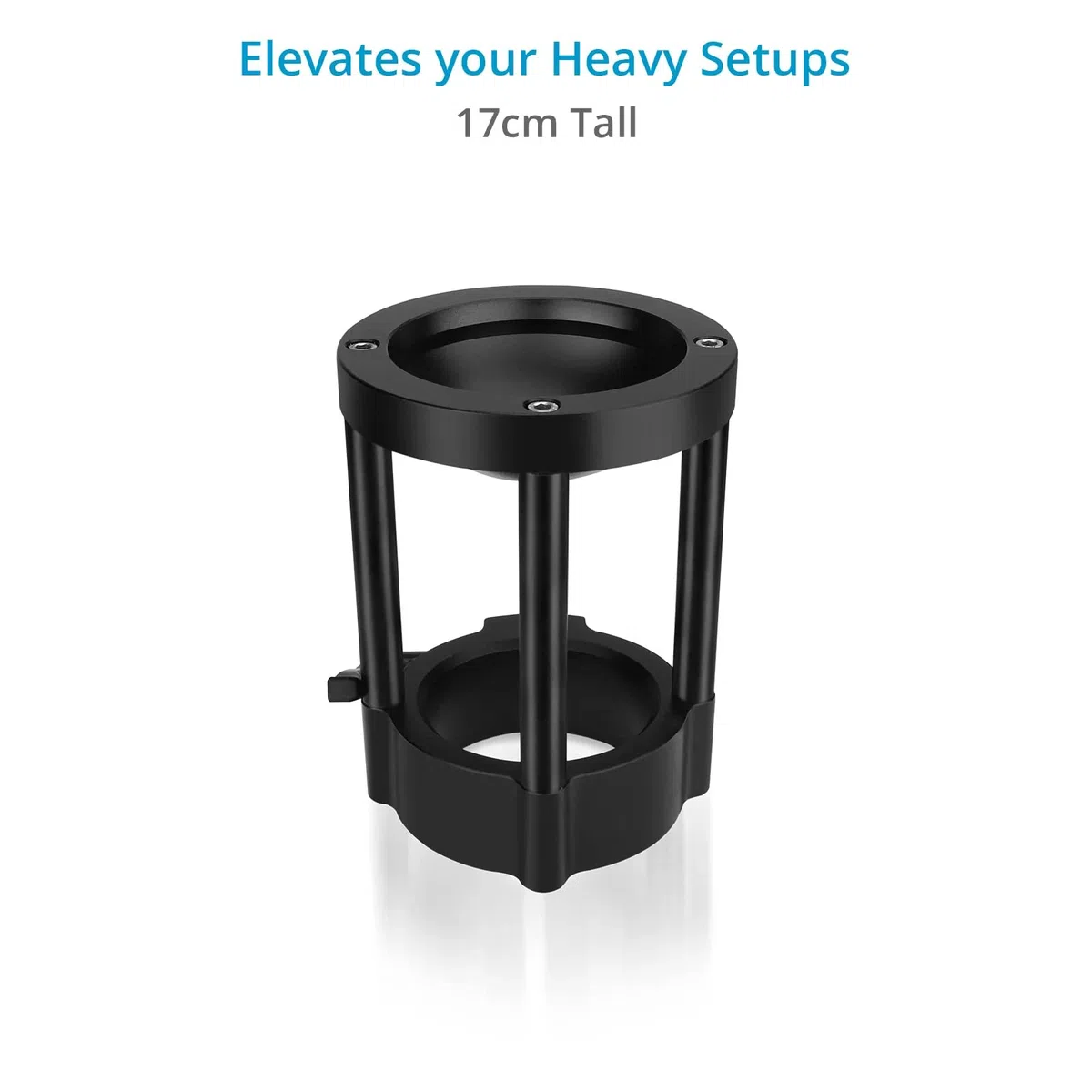 Elevador de Cámara Proaim con Base Euro/Elemac y Cuenco de 100 mm | Elevador CNC de aluminio: convierte base Euro/Elemac a cuenco de 100 mm con bloqueo rápido y elevación estable de 17 cm.