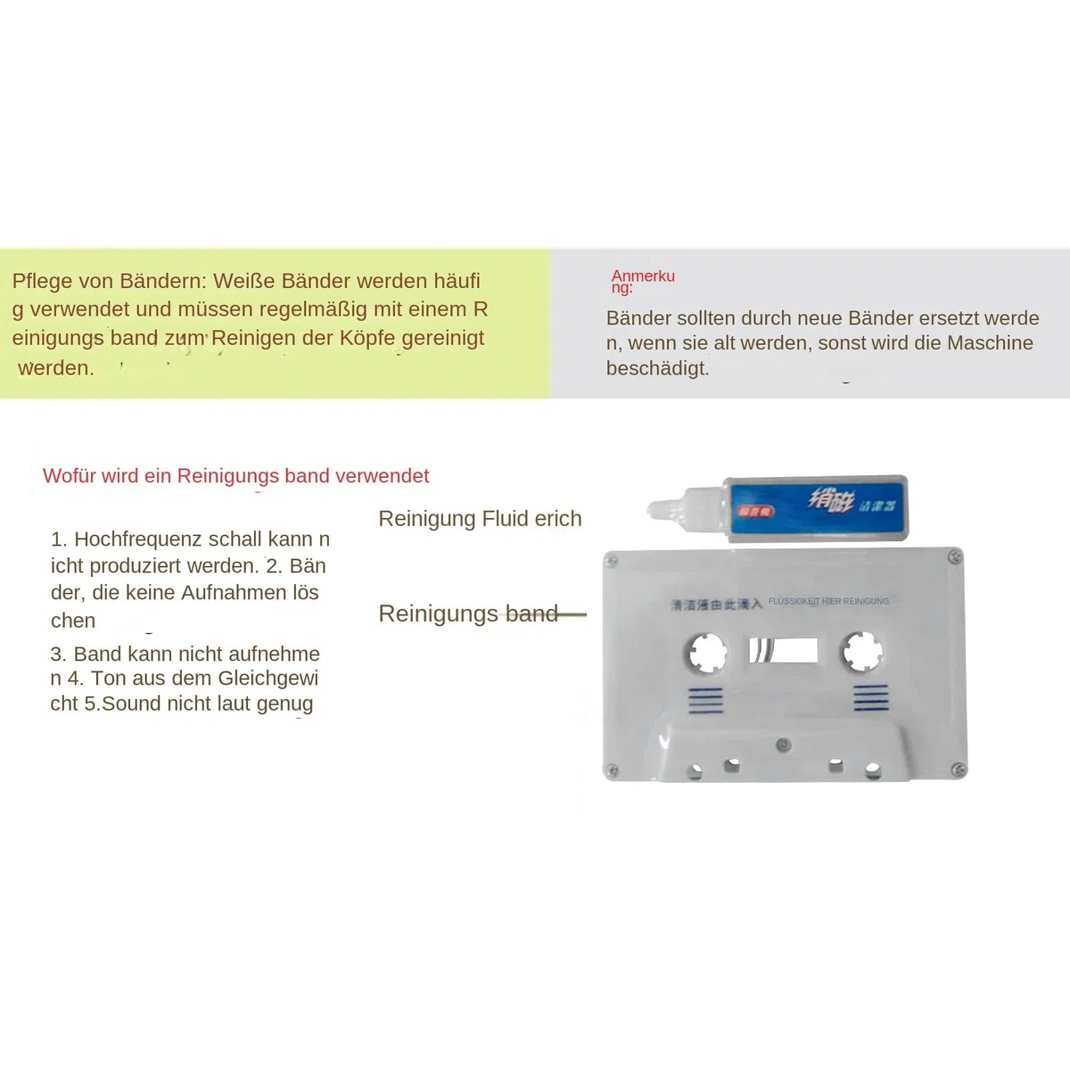 Limpiador de cabezales de cassette, desenmagnetizador de cabeza de audio, kit de eliminación de polvo | Líquidos de limpieza de casetes compactos, kit de mantenimiento de audio, grabadora Boombox Deck