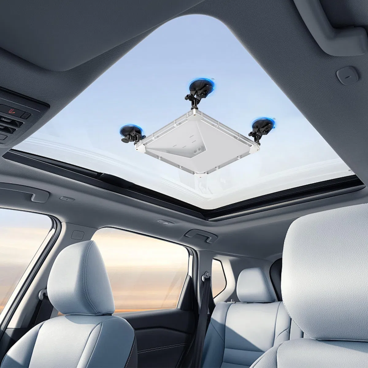 Soporte Starlink Mini, Succión 2 en 1 para Auto con Funda Protectora para Starlink Mini Dishy, Fuerte Sujeción y Montaje Seguro para Ventanas y Techo Solar, Accesorios Premium para Starlink